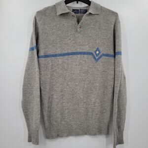 Daniel Hechter sweater gray and blue 100% lambswool size L